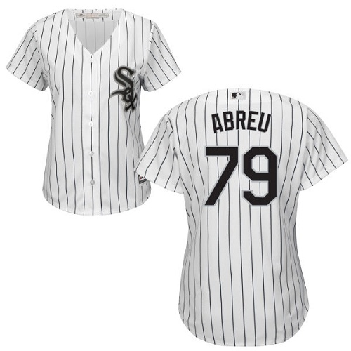 White Sox #79 Jose Abreu White(Black Strip) Home Women's Stitched MLB Jersey